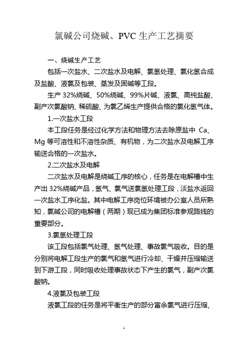 烧碱、PVC生产工艺摘要