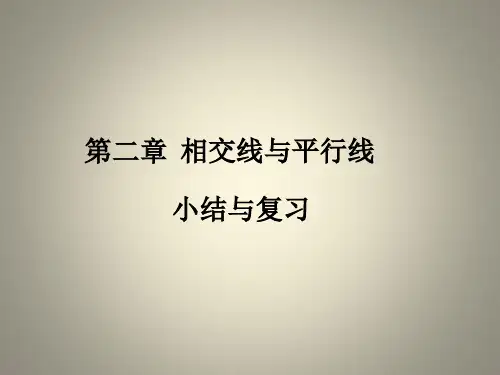 七年级 下册 数学 PPT课件  第2章相交线与平行线  小结与复习