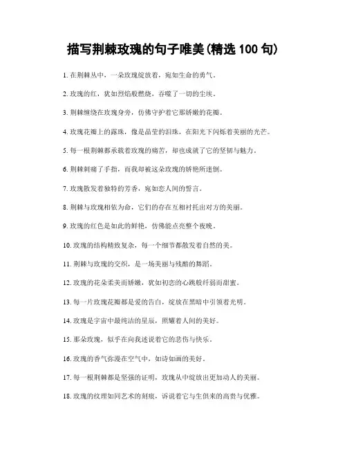 描写荆棘玫瑰的句子唯美(精选100句)