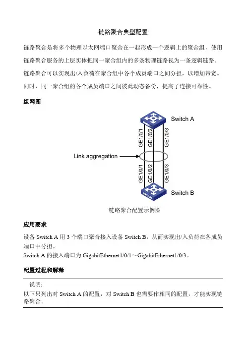 链路聚合典型配置
