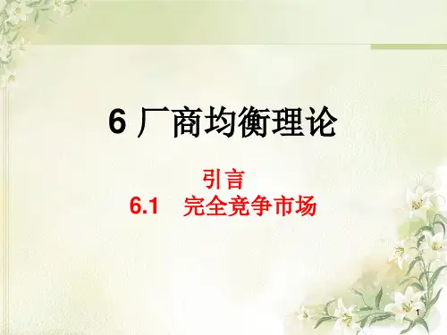 完全竞争市场中的厂商均衡概述