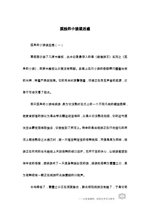 孤独的小狼读后感