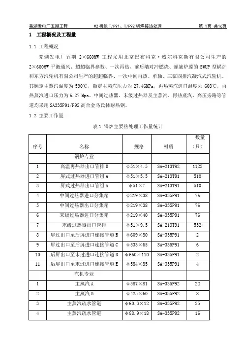 P91、P92焊接热处理作业指导书