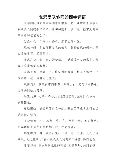表示团队协同的四字词语