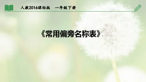 人教版小学一年级语文下册《常用偏旁名称表》公开课PPT课件_5