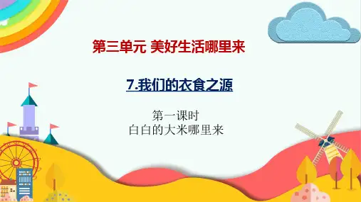 部编版小学道德与法治四年级下册《白白的大米哪里来》课件
