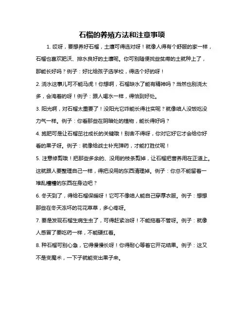 石榴的养殖方法和注意事项