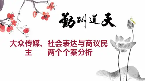 大众传媒、社会表达与商议民主两个个案分析