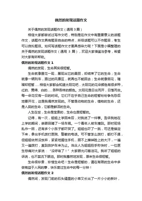偶然的发现话题作文