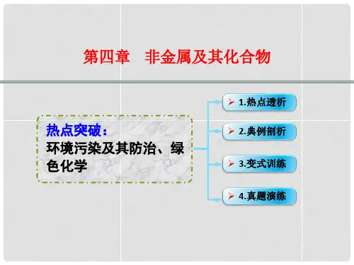 高考化学一轮复习 4.22热点突破 环境污染及其防治、绿色化学课件