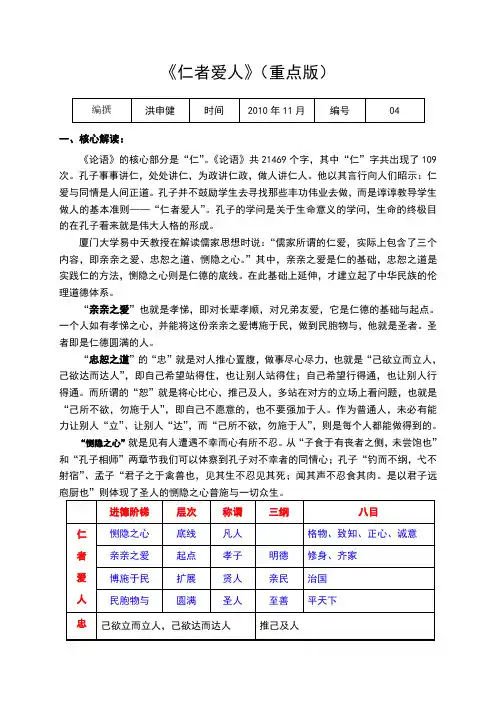 论语选读：仁者爱人(重点版)