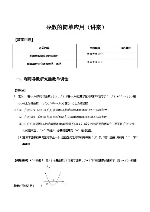 5.2 导数与函数单调性及极值最值