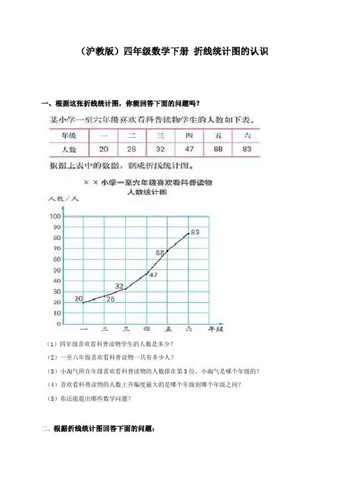 沪教版数学四下3.1《折线统计图的认识》同步练习