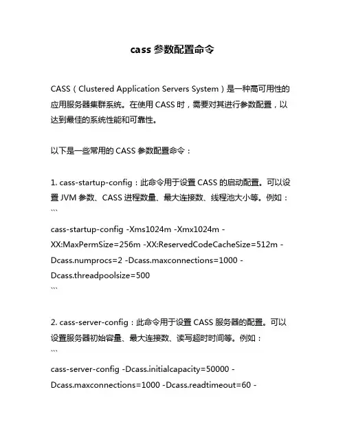 cass参数配置命令