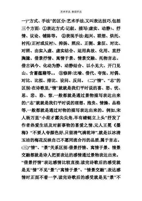 艺术手法,表现手法