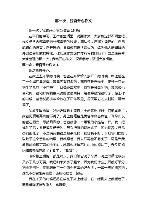 那一次，我真开心作文