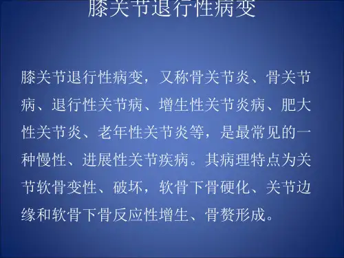 膝关节退行性病变[优质PPT]