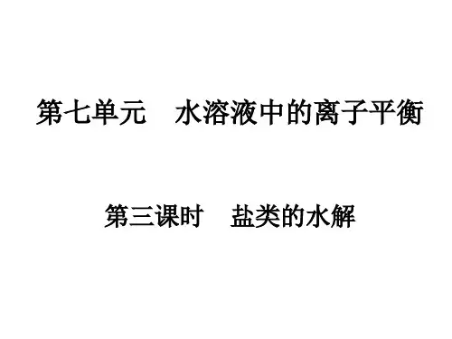 一轮复习 盐类的水解课件
