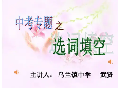 中考英语选词填空技巧1