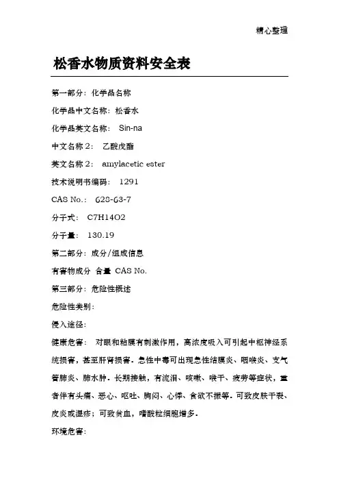 MSDS-松香水