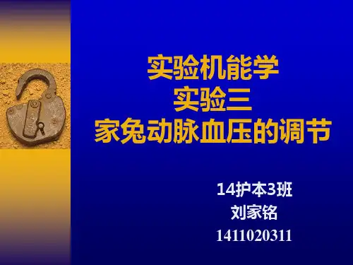 实验三-家兔动脉血压的调节(讲课演示)