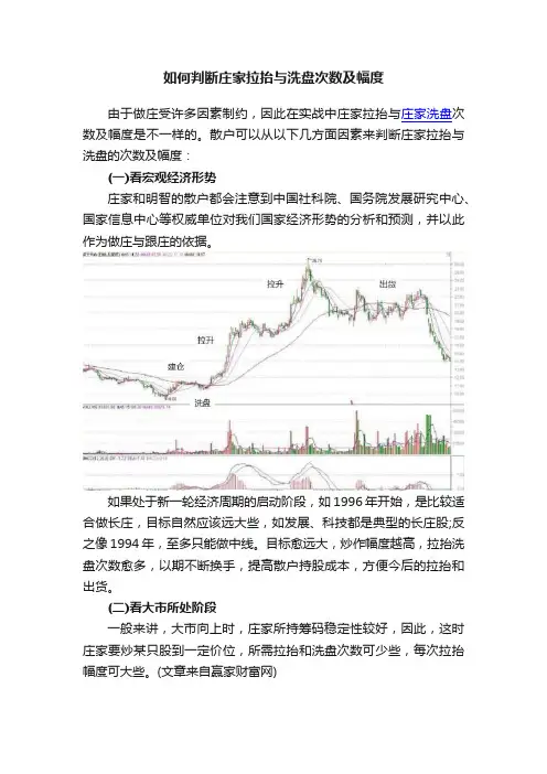 如何判断庄家拉抬与洗盘次数及幅度