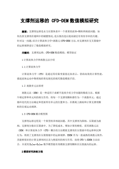 支撑剂运移的CFD-DEM数值模拟研究