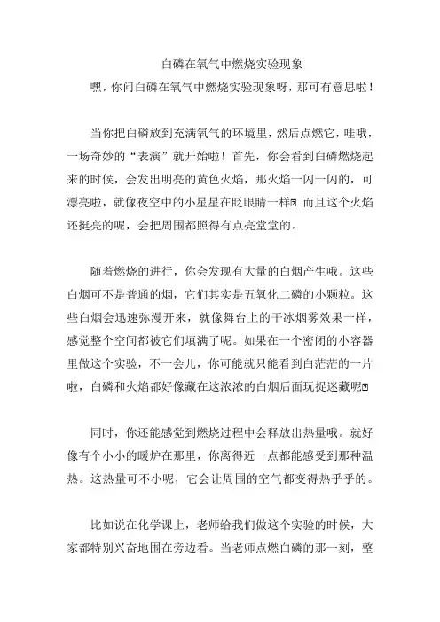 白磷在氧气中燃烧实验现象
