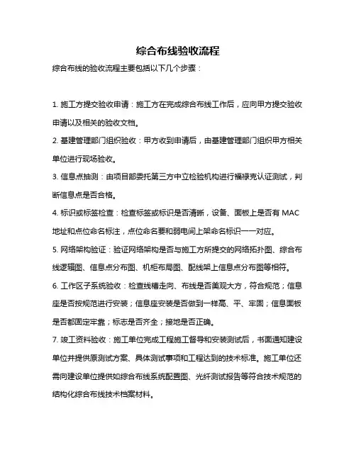 综合布线验收流程