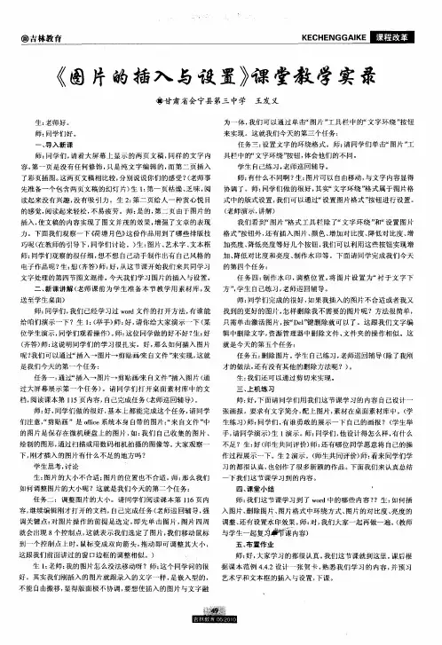 《图片的插入与设置》课堂教学实录