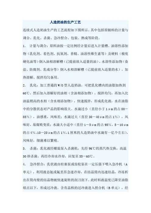 人造奶油的生产工艺