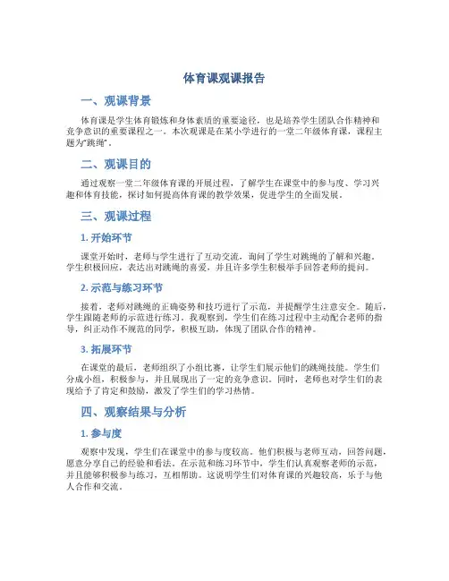 体育课观课报告