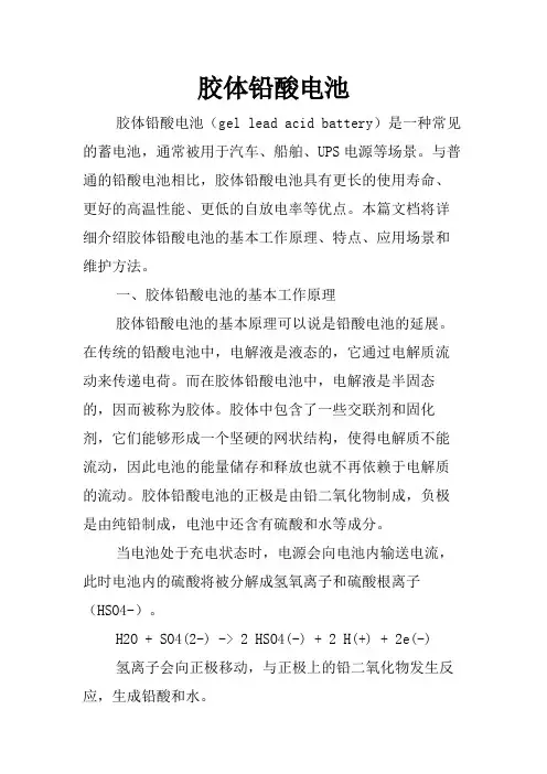 胶体铅酸电池