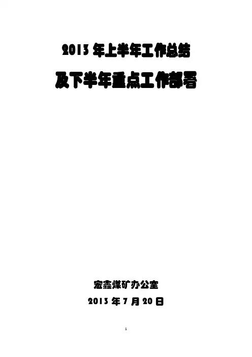2013上半年工作总结及2013下半年工作计划