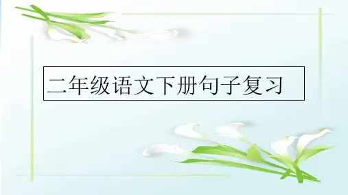 二年级下册语文句子总复习课件最新