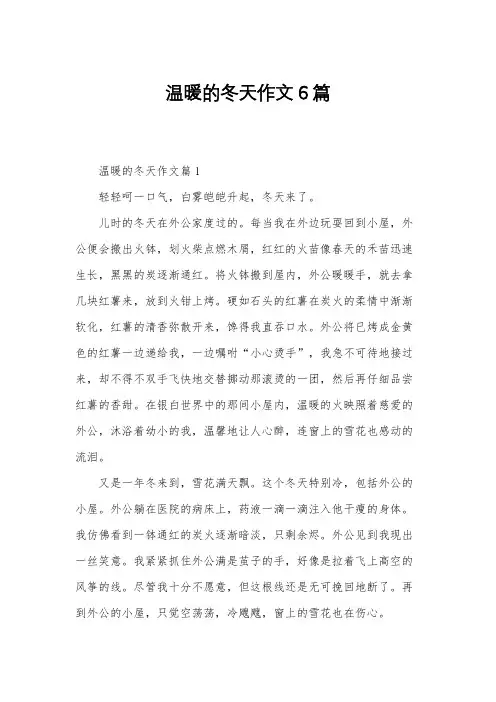 温暖的冬天作文6篇