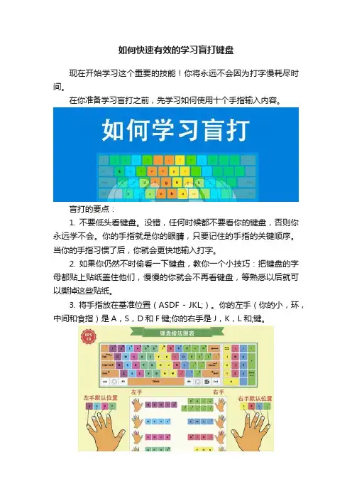 如何快速有效的学习盲打键盘