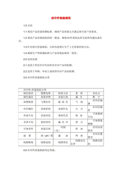丝印件检验规范