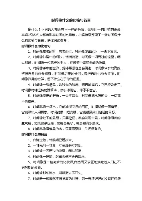 时间像什么的比喻句名言