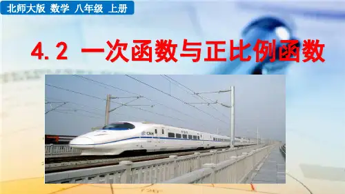 北师大版八年级数学上册第四章 一次函数 一次函数与正比例函数