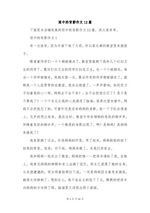 雨中的背影作文12篇