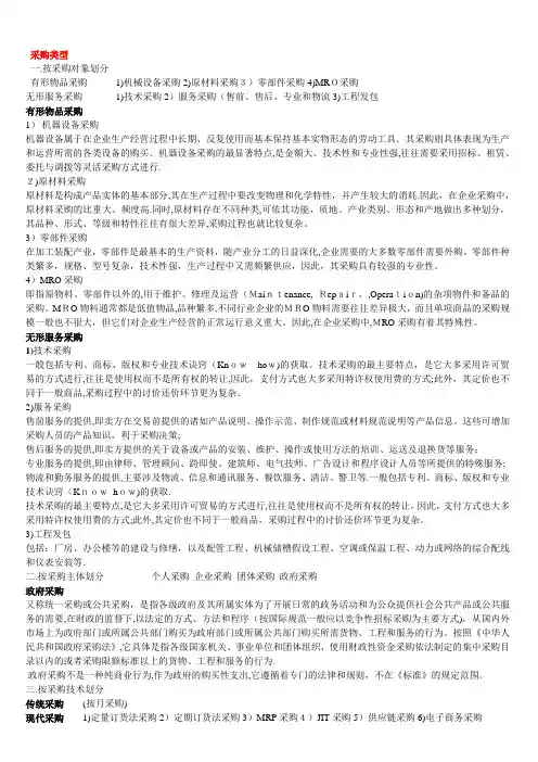 采购类型与方式【范本模板】