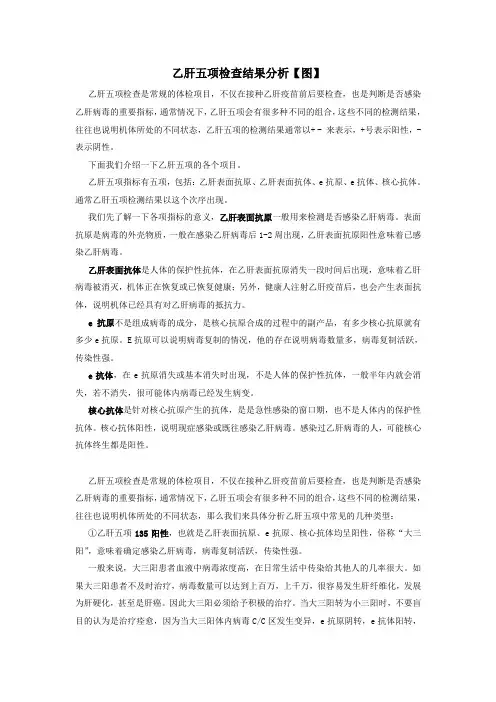 乙肝五项检查结果分析