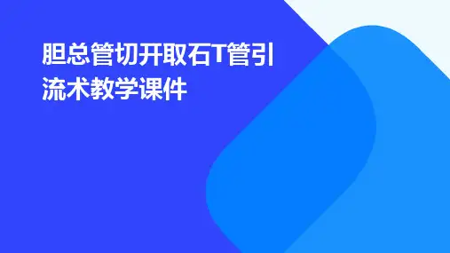 胆总管切开取石T管引流术教学课件