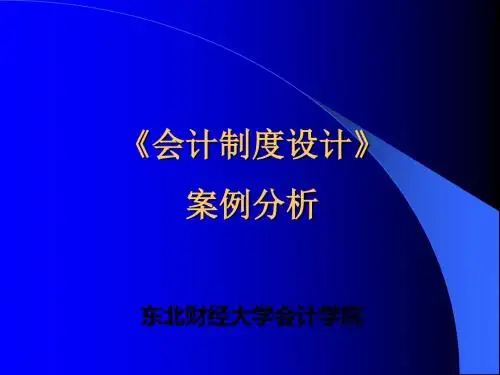 会计制度设计案例分析