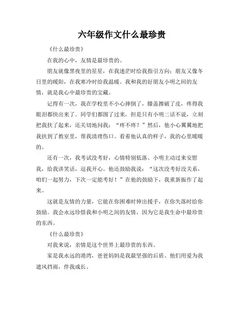 六年级作文什么最珍贵