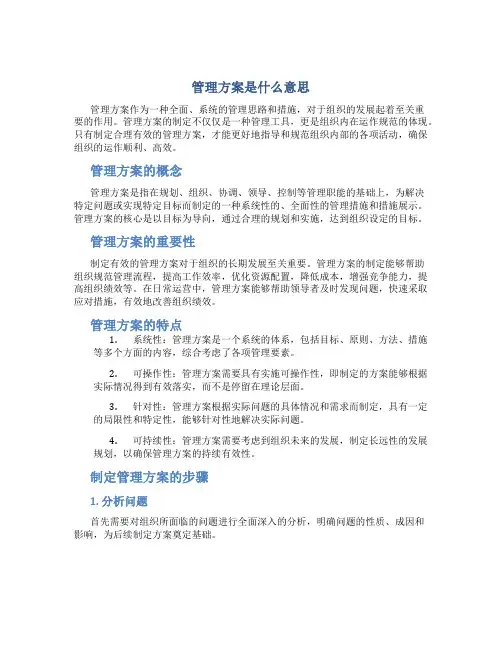 管理方案是什么意思
