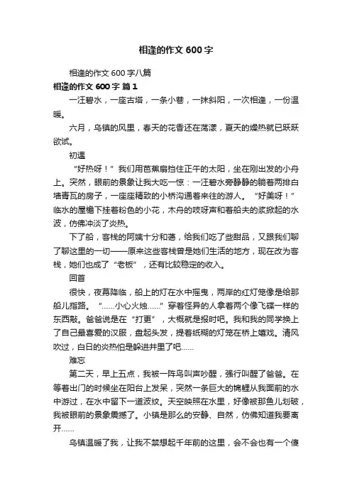 相逢的作文600字八篇