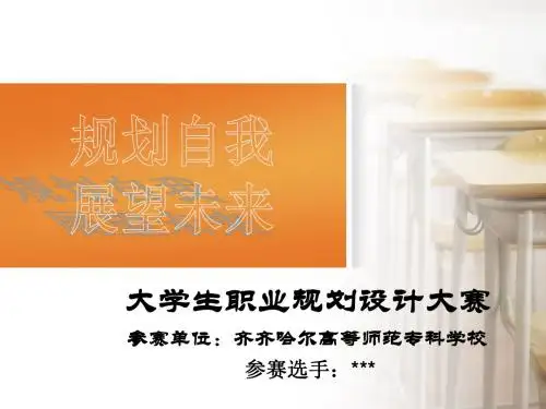 大学生职业规划的设计大赛-PPT课件