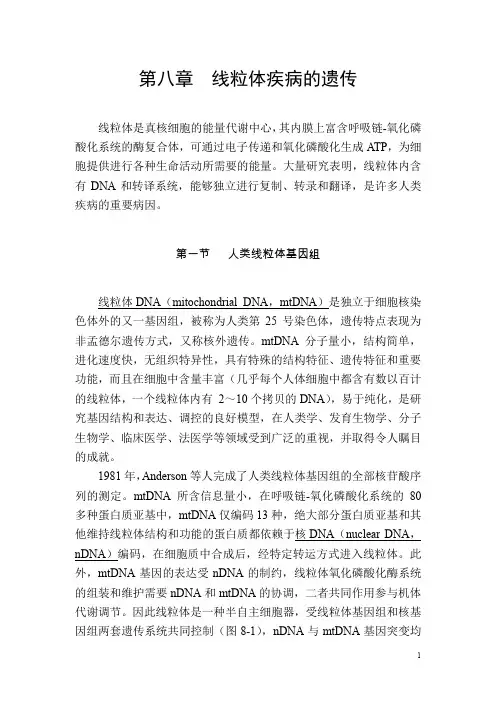线粒体遗传与线粒体疾病